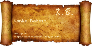 Kanka Babett névjegykártya